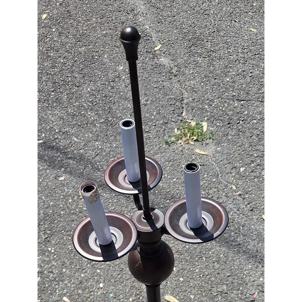 3-Arm Vintage-Style Table Lamp in Dark Bronze 20 In Tall
